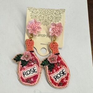 Beaded Pink Earrings